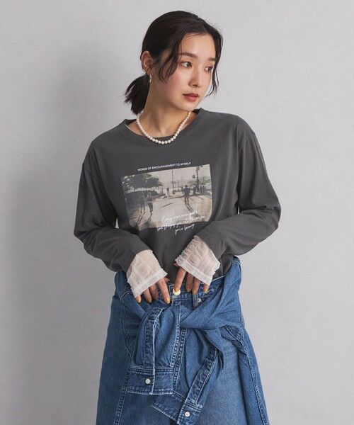 reirie フォトプリントロングスリープTシャツ セール】フォトプリントロングスリーブTシャツ（Tシャツ