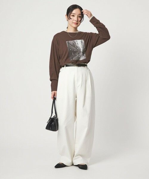 green label relaxing / グリーンレーベル リラクシング カットソー | 【WEB限定】＜at ease＞フォトプリント ロングスリーブ Tシャツ | 詳細12