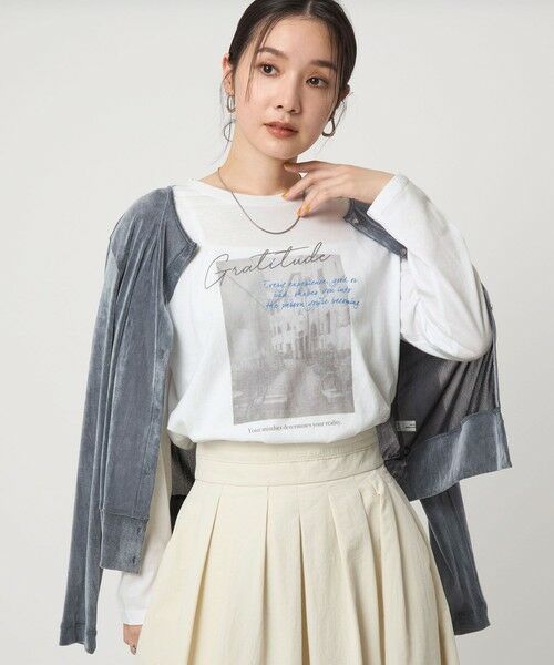 green label relaxing / グリーンレーベル リラクシング カットソー | 【WEB限定】＜at ease＞フォトプリント ロングスリーブ Tシャツ | 詳細9