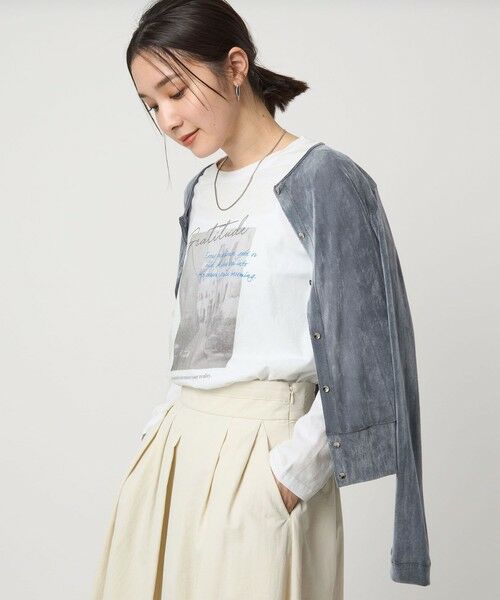 green label relaxing / グリーンレーベル リラクシング カットソー | 【WEB限定】＜at ease＞フォトプリント ロングスリーブ Tシャツ | 詳細10