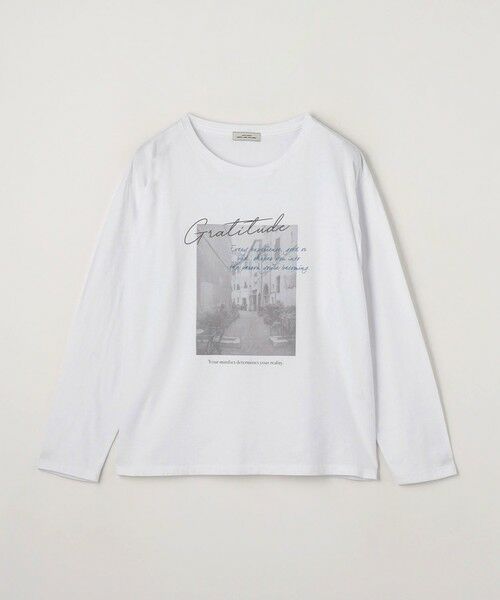 green label relaxing / グリーンレーベル リラクシング カットソー | 【WEB限定】＜at ease＞フォトプリント ロングスリーブ Tシャツ | 詳細22