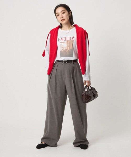 green label relaxing / グリーンレーベル リラクシング カットソー | 【WEB限定】＜at ease＞フォトプリント ロングスリーブ Tシャツ | 詳細20