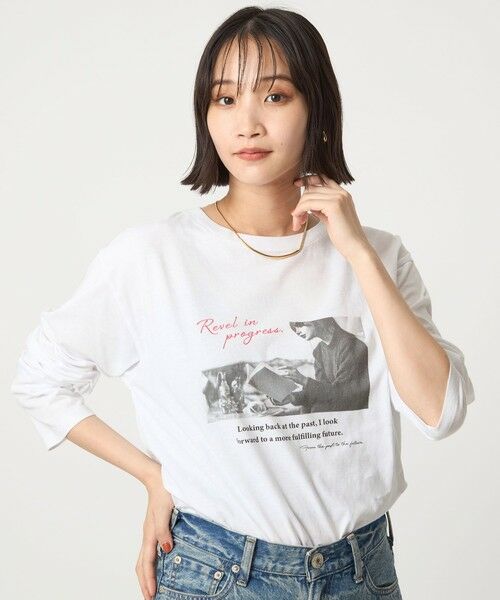 green label relaxing / グリーンレーベル リラクシング カットソー | 【WEB限定】＜at ease＞フォトプリント ロングスリーブ Tシャツ | 詳細28