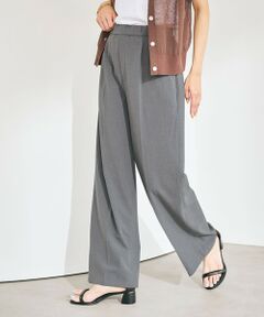 極美品♡グリーンレーベルリラクシング　ノーカラー　ワイドパンツ　ウエストリボン 極美品♡グリーンレーベルリラクシング ノーカラー ワイドパンツ