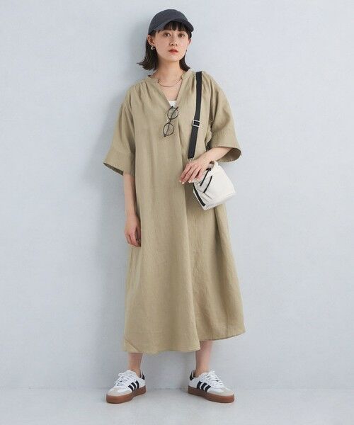 green label relaxing / グリーンレーベル リラクシング ロング・マキシ丈ワンピース | ［size SHORTあり］フレンチリネン シャツ ワンピース | 詳細6