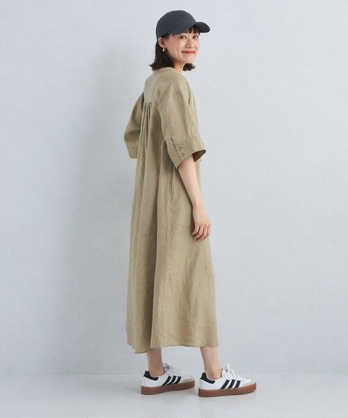 green label relaxing / グリーンレーベル リラクシング ロング・マキシ丈ワンピース | ［size SHORTあり］フレンチリネン シャツ ワンピース | 詳細7