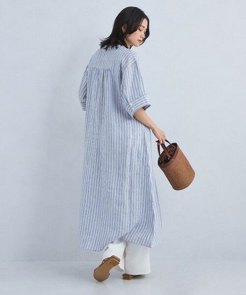 green label relaxing / グリーンレーベル リラクシング ロング・マキシ丈ワンピース | ［size SHORTあり］フレンチリネン シャツ ワンピース | 詳細14