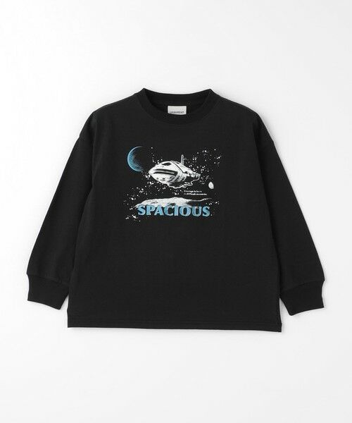 green label relaxing/グリーンレーベル リラクシング 【別注】<URBAMENT>SPACE ロングスリーブ Tシャツ 100cm-130cm BLACK 100cm green label relaxing/グリーンレーベル リラクシング 【別注】<URBAMENT>SPACE ロングスリーブ Tシャツ 100cm-130cm BLACK 100cm