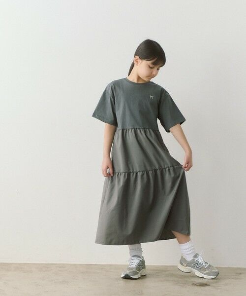 green label relaxing/グリーンレーベル リラクシング ティアード 切り替え ワンピース / キッズ 140cm-160cm DK. GRAY 160cm green label relaxing/グリーンレーベル リラクシング ティアード 切り替え ワンピース / キッズ 140cm-160cm DK. GRAY 160cm