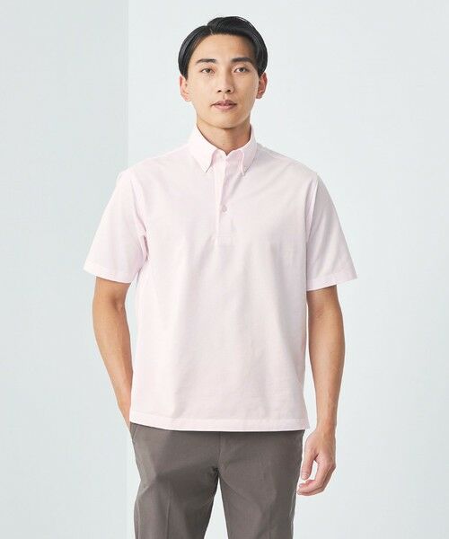 green label relaxing/グリーンレーベル リラクシング DUADRY CLEAN バーズアイ ボタンダウン ポロシャツ -吸水速乾・抗菌- LT. PINK XXL green label relaxing/グリーンレーベル リラクシング DUADRY CLEAN バーズアイ ボタンダウン ポロシャツ -吸水速乾・抗菌- LT. PINK XXL