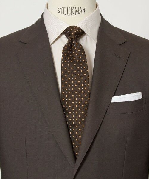 green label relaxing/グリーンレーベル リラクシング GLR シルク3 8.0cm ドット ネクタイ DK. BROWN FREE green label relaxing/グリーンレーベル リラクシング GLR シルク3 8.0cm ドット ネクタイ DK. BROWN FREE