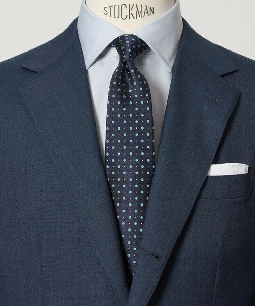green label relaxing/グリーンレーベル リラクシング GLR シルク3 8.0cm ドット ネクタイ NAVY FREE green label relaxing/グリーンレーベル リラクシング GLR シルク3 8.0cm ドット ネクタイ NAVY FREE