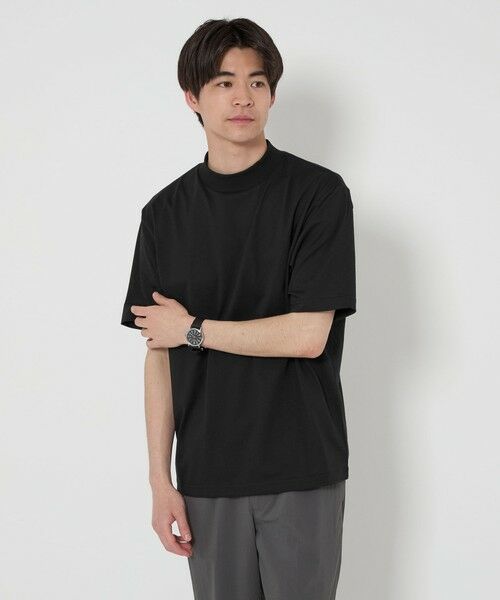 green label relaxing/グリーンレーベル リラクシング 【WEB限定】JUST fit デイリー モック 半袖 Tシャツ カットソー -吸水速乾・抗菌- BLACK XL green label relaxing/グリーンレーベル リラクシング 【WEB限定】JUST fit デイリー モック 半袖 Tシャツ カットソー -吸水速乾・抗菌- BLACK XL
