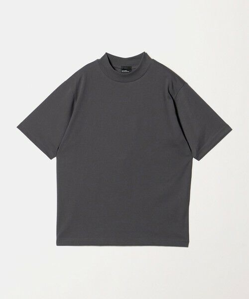 green label relaxing / グリーンレーベル リラクシング Tシャツ | 【WEB限定】JUST fit デイリー モック 半袖 Ｔシャツ カットソー -吸水速乾・抗菌-（DK.GRAY）