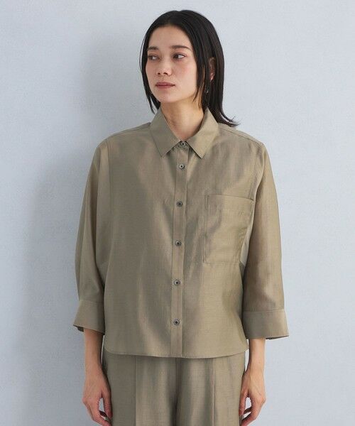 【タグ付き】green label relaxing シアーシャツ green label relaxing ブラウス シャツ エアリー シアー