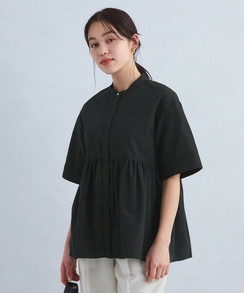 green label relaxing/グリーンレーベル リラクシング ペプラム ショート スリーブ ブラウス BLACK FREE green label relaxing/グリーンレーベル リラクシング ペプラム ショート スリーブ ブラウス BLACK FREE