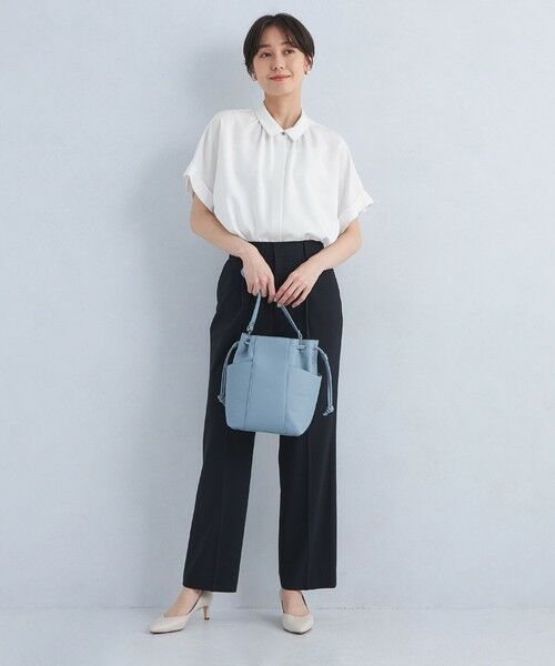 襟付き ワイド ショートスリーブ シャツ -ウォッシャブル・接触