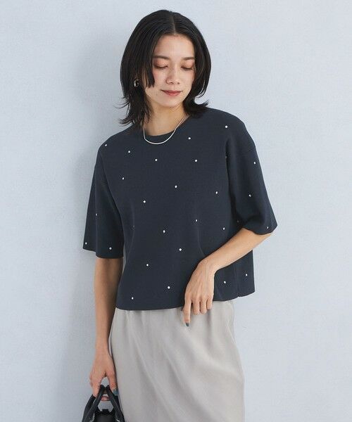 green label relaxing/グリーンレーベル リラクシング ドット刺しゅう プルオーバー ニット -ウォッシャブル- NAVY FREE green label relaxing/グリーンレーベル リラクシング ドット刺しゅう プルオーバー ニット -ウォッシャブル- NAVY FREE