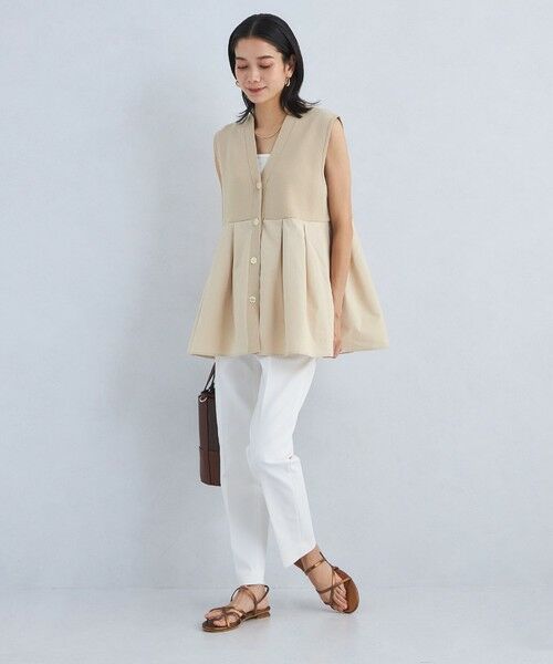 green label relaxing / グリーンレーベル リラクシング ベスト | ドッキング ペプラム ニット ジレ -ウォッシャブル- | 詳細2