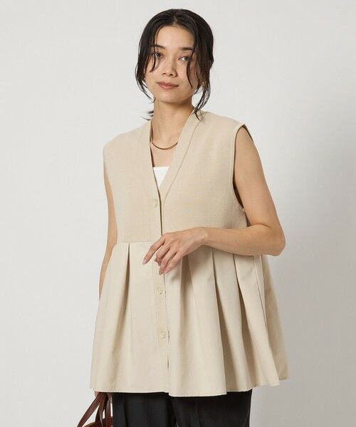 green label relaxing / グリーンレーベル リラクシング ベスト | ドッキング ペプラム ニット ジレ -ウォッシャブル- | 詳細4