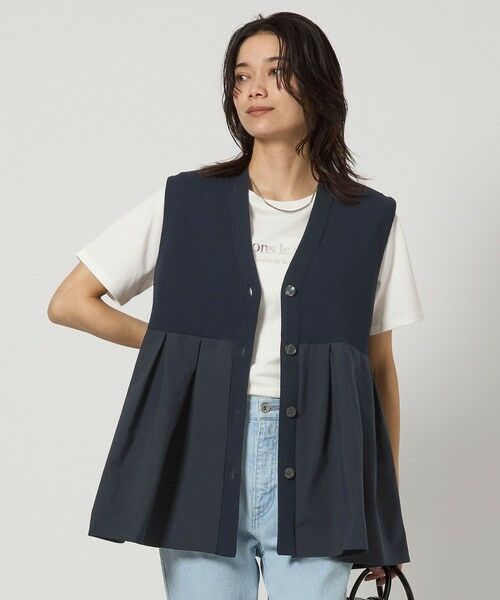 green label relaxing 短時間着用　美品　ベスト　人気 green label relaxing ベスト ジレ レース レディース