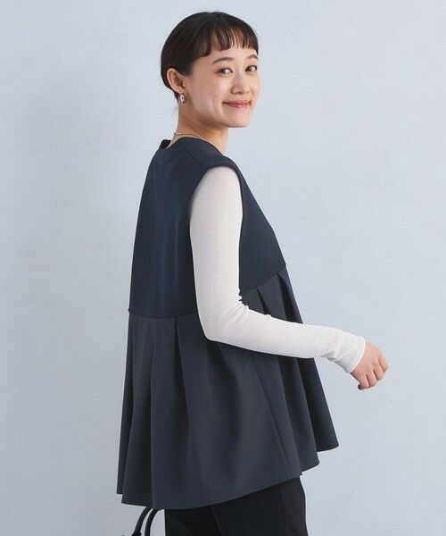 green label relaxing / グリーンレーベル リラクシング ベスト | ドッキング ペプラム ニット ジレ -ウォッシャブル- | 詳細16