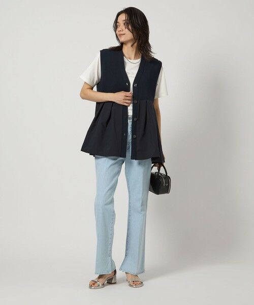 green label relaxing / グリーンレーベル リラクシング ベスト | ドッキング ペプラム ニット ジレ -ウォッシャブル- | 詳細13