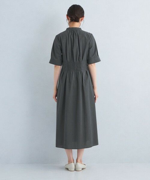 green label relaxing / グリーンレーベル リラクシング ロング・マキシ丈ワンピース | ウエストフィット 5分袖 シャツ ワンピース -マシンウォッシャブル- | 詳細5