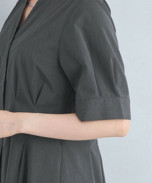 green label relaxing / グリーンレーベル リラクシング ロング・マキシ丈ワンピース | ウエストフィット 5分袖 シャツ ワンピース -マシンウォッシャブル- | 詳細7