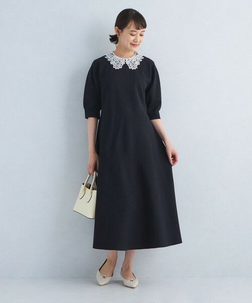【美品】日本製 グレースクラス 5分丈 シャツワンピース 36 総柄グリーン系♪ 美品】日本製 グレースクラス 5分丈 シャツワンピース 36 総柄