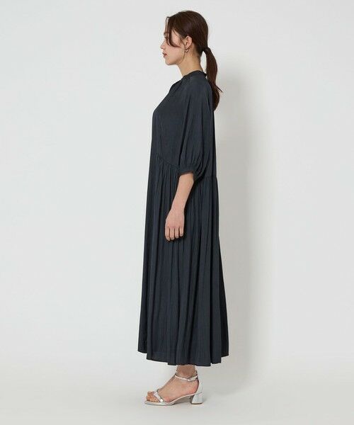 green label relaxing / グリーンレーベル リラクシング ロング・マキシ丈ワンピース | サテン ギャザー ショートスリーブ ワンピース | 詳細23