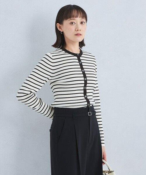 green label relaxing/グリーンレーベル リラクシング <1_OF MINE>リブ クルーネック ニット カーディガン -ウォッシャブル- その他1 FREE green label relaxing/グリーンレーベル リラクシング <1_OF MINE>リブ クルーネック ニット カーディガン -ウォッシャブル- その他1 FREE