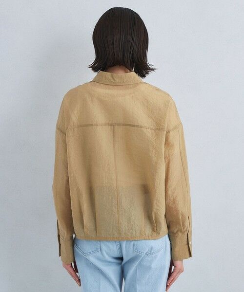 美品 green label relaxingドロスト シアー シャツ ホワイト UNITED ARROWS green label relaxing｜ドロスト シアー シャツ