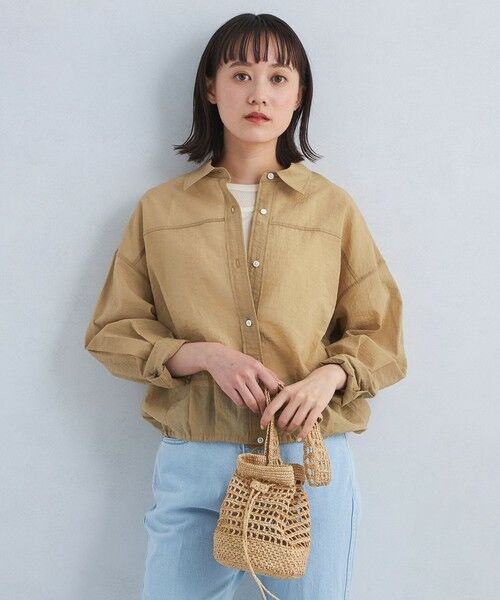green label relaxing/グリーンレーベル リラクシング ドロスト シアー シャツ BEIGE FREE green label relaxing/グリーンレーベル リラクシング ドロスト シアー シャツ BEIGE FREE