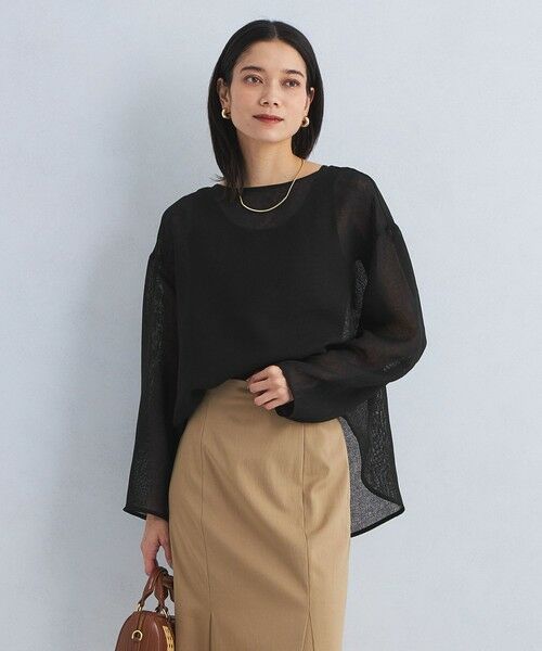 green label relaxing/グリーンレーベル リラクシング メッシュ ボートネック プルオーバー BLACK FREE green label relaxing/グリーンレーベル リラクシング メッシュ ボートネック プルオーバー BLACK FREE