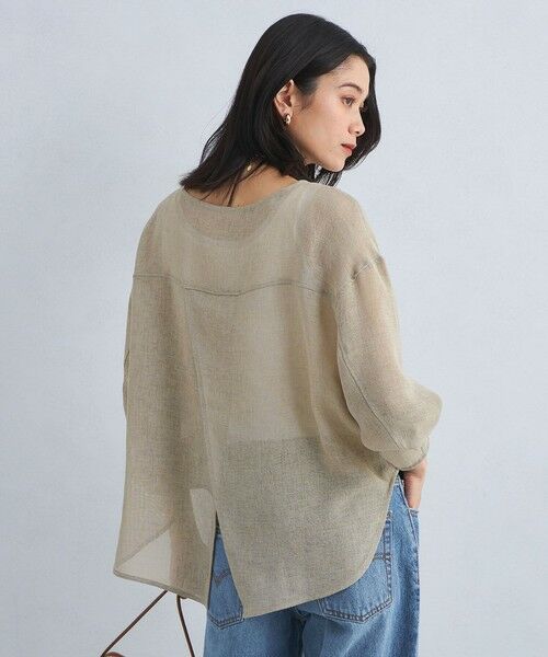 green label relaxing/グリーンレーベル リラクシング メッシュ ボートネック プルオーバー BEIGE FREE green label relaxing/グリーンレーベル リラクシング メッシュ ボートネック プルオーバー BEIGE FREE