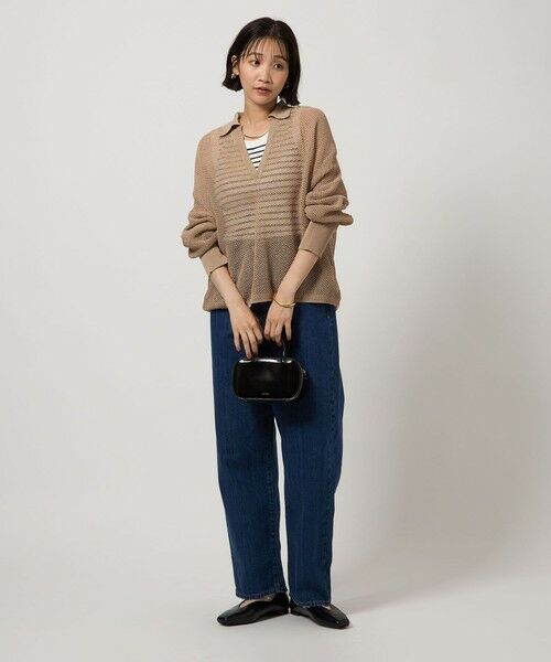 green label relaxing / グリーンレーベル リラクシング ニット・セーター | メッシュ スキッパー ニット プルオーバー -ウォッシャブル- | 詳細7