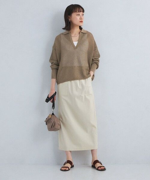 green label relaxing / グリーンレーベル リラクシング ニット・セーター | メッシュ スキッパー ニット プルオーバー -ウォッシャブル- | 詳細10