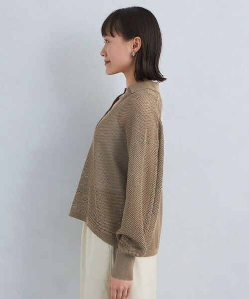 green label relaxing / グリーンレーベル リラクシング ニット・セーター | メッシュ スキッパー ニット プルオーバー -ウォッシャブル- | 詳細12