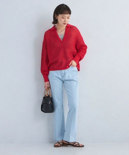 green label relaxing / グリーンレーベル リラクシング ニット・セーター | メッシュ スキッパー ニット プルオーバー -ウォッシャブル- | 詳細24