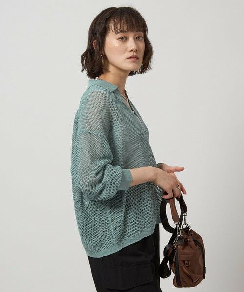 green label relaxing / グリーンレーベル リラクシング ニット・セーター | メッシュ スキッパー ニット プルオーバー -ウォッシャブル- | 詳細25