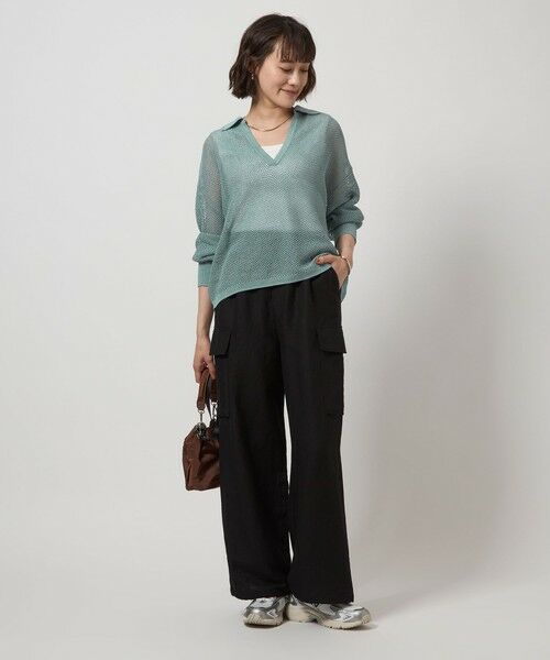 green label relaxing / グリーンレーベル リラクシング ニット・セーター | メッシュ スキッパー ニット プルオーバー -ウォッシャブル- | 詳細27