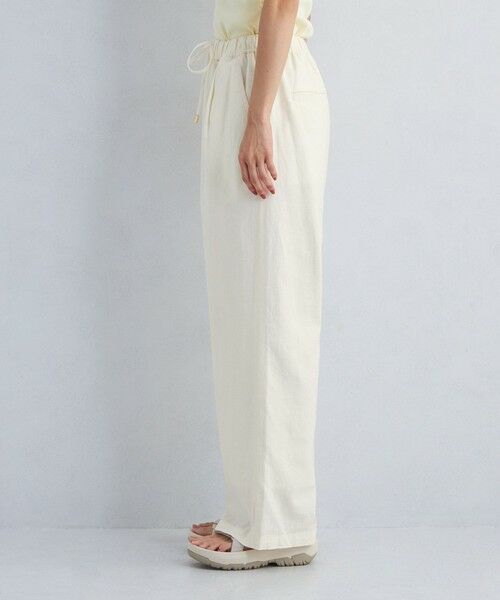 ホワイト　リネン　ワイドパンツ size SHORT/TALLあり］BREEZE LINEN ブリーズリネン ワイド