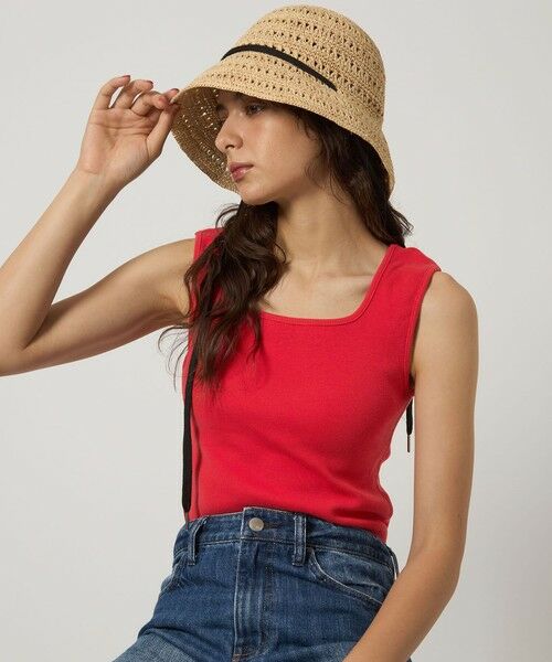 green label relaxing/グリーンレーベル リラクシング デコルテ フライス タンクトップ -抗菌- RED FREE green label relaxing/グリーンレーベル リラクシング デコルテ フライス タンクトップ -抗菌- RED FREE