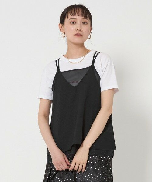 green label relaxing/グリーンレーベル リラクシング ドライサッカー レイヤー キャミソール BLACK FREE green label relaxing/グリーンレーベル リラクシング ドライサッカー レイヤー キャミソール BLACK FREE
