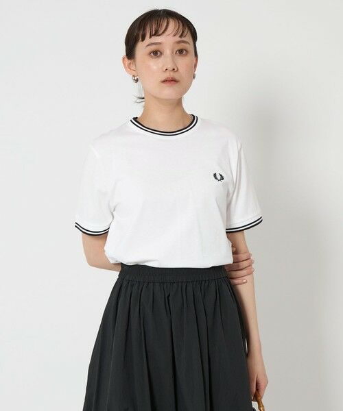 green label relaxing/グリーンレーベル リラクシング <FRED PERRY>ツインティップ Tシャツ WHITE S green label relaxing/グリーンレーベル リラクシング <FRED PERRY>ツインティップ Tシャツ WHITE S