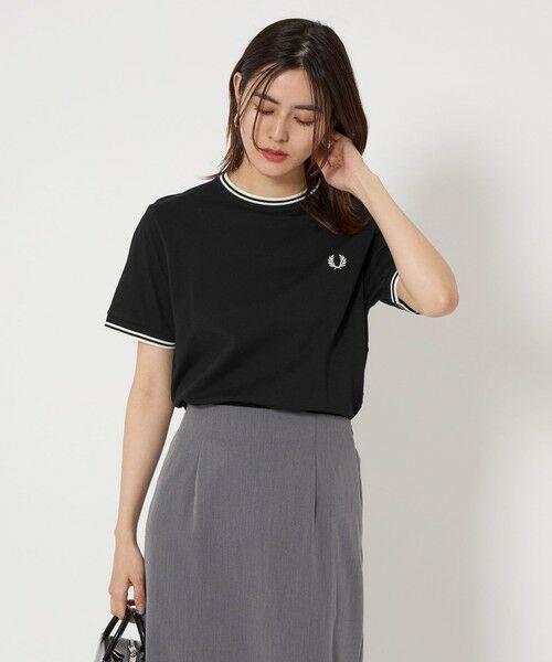 green label relaxing/グリーンレーベル リラクシング <FRED PERRY>ツインティップ Tシャツ BLACK S green label relaxing/グリーンレーベル リラクシング <FRED PERRY>ツインティップ Tシャツ BLACK S
