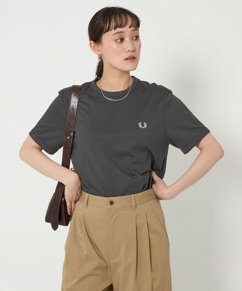 green label relaxing/グリーンレーベル リラクシング <FRED PERRY>リンガー Tシャツ DK. GRAY S green label relaxing/グリーンレーベル リラクシング <FRED PERRY>リンガー Tシャツ DK. GRAY S