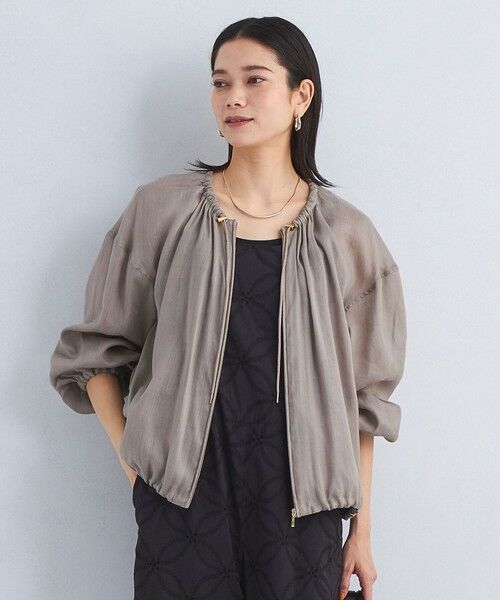 green label relaxing/グリーンレーベル リラクシング ノーカラー ブルゾン BEIGE FREE green label relaxing/グリーンレーベル リラクシング ノーカラー ブルゾン BEIGE FREE