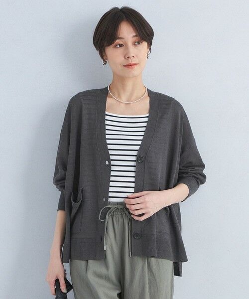 green label relaxing/グリーンレーベル リラクシング フレンチリネン Vネック カーディガン -ウォッシャブル- DK. GRAY FREE green label relaxing/グリーンレーベル リラクシング フレンチリネン Vネック カーディガン -ウォッシャブル- DK. GRAY FREE